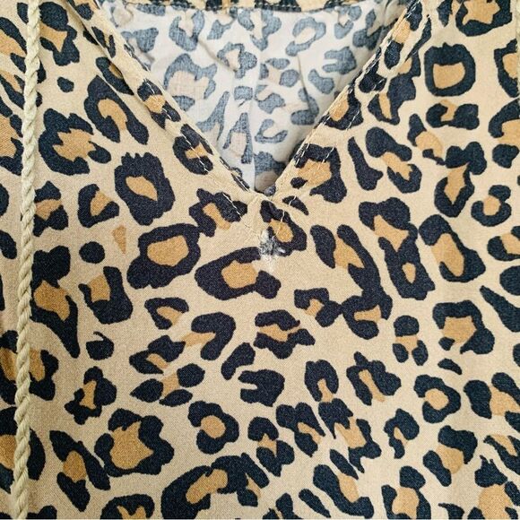 Anthropologie Beach Lunch Lounge Leopard Print Causal Sundress Tank Dress - Picture 5 of 8